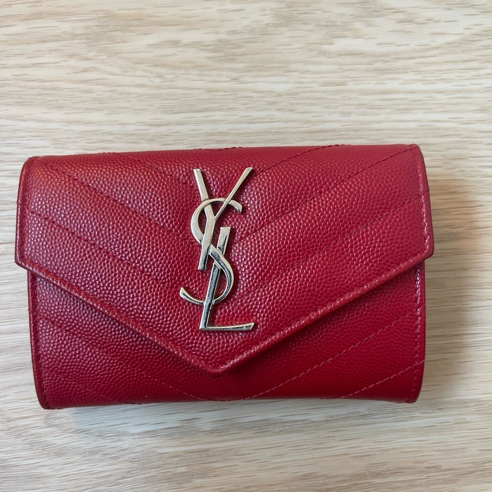 100% Authentic Ysl Red Monogram Wallet - image 2